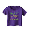 Happy Mardi Gras Beads Infant T-Shirt Dark-Infant T-Shirt-TooLoud-Purple-06-Months-Davson Sales