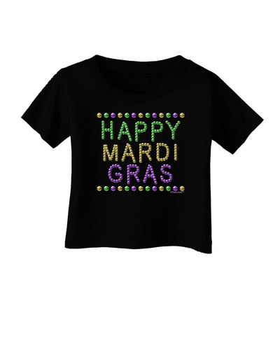 Happy Mardi Gras Beads Infant T-Shirt Dark-Infant T-Shirt-TooLoud-Black-06-Months-Davson Sales