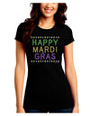 Happy Mardi Gras Beads Juniors Crew Dark T-Shirt-T-Shirts Juniors Tops-TooLoud-Black-Juniors Fitted Small-Davson Sales