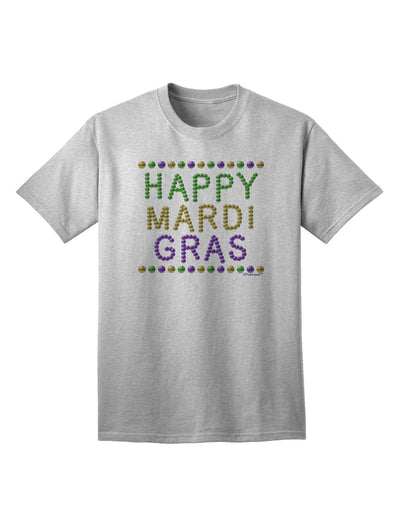 Happy Mardi Gras Beads - Premium Adult T-Shirt for Festive Celebrations-Mens T-shirts-TooLoud-AshGray-Small-Davson Sales