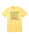 Happy Mardi Gras Beads - Premium Adult T-Shirt for Festive Celebrations-Mens T-shirts-TooLoud-Yellow-Small-Davson Sales