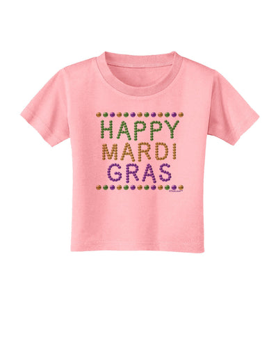 Happy Mardi Gras Beads Toddler T-Shirt-Toddler T-Shirt-TooLoud-Candy-Pink-2T-Davson Sales