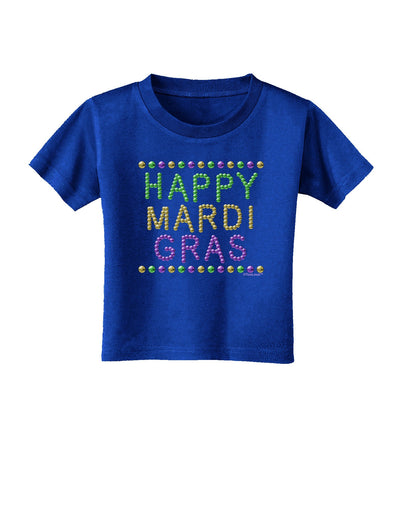 Happy Mardi Gras Beads Toddler T-Shirt Dark-Toddler T-Shirt-TooLoud-Royal-Blue-2T-Davson Sales