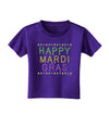 Happy Mardi Gras Beads Toddler T-Shirt Dark-Toddler T-Shirt-TooLoud-Purple-2T-Davson Sales