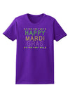 Happy Mardi Gras Beads Womens Dark T-Shirt-TooLoud-Purple-X-Small-Davson Sales