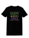 Happy Mardi Gras Beads Womens Dark T-Shirt-TooLoud-Black-X-Small-Davson Sales