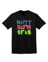 Happy Mardi Gras Text 2 Adult Dark T-Shirt-Mens T-Shirt-TooLoud-Black-Small-Davson Sales