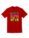 Happy Mardi Gras Text 2 Adult Dark T-Shirt-Mens T-Shirt-TooLoud-Red-Small-Davson Sales