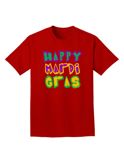 Happy Mardi Gras Text 2 Adult Dark T-Shirt-Mens T-Shirt-TooLoud-Red-Small-Davson Sales