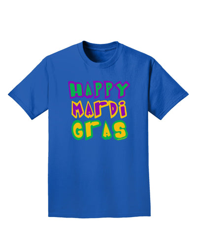 Happy Mardi Gras Text 2 Adult Dark T-Shirt-Mens T-Shirt-TooLoud-Royal-Blue-Small-Davson Sales
