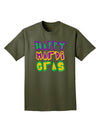 Happy Mardi Gras Text 2 Adult Dark T-Shirt-Mens T-Shirt-TooLoud-Military-Green-Small-Davson Sales