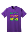 Happy Mardi Gras Text 2 Adult Dark T-Shirt-Mens T-Shirt-TooLoud-Purple-Small-Davson Sales