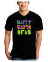 Happy Mardi Gras Text 2 Adult Dark V-Neck T-Shirt-TooLoud-Black-Small-Davson Sales