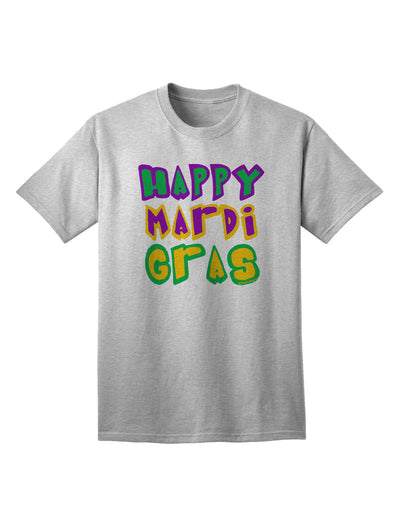 Happy Mardi Gras Text 2 Adult T-Shirt-Mens T-Shirt-TooLoud-AshGray-Small-Davson Sales