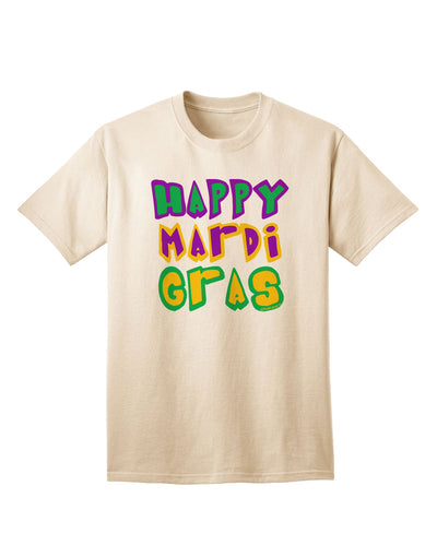 Happy Mardi Gras Text 2 Adult T-Shirt-Mens T-Shirt-TooLoud-Natural-Small-Davson Sales