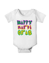 Happy Mardi Gras Text 2 Baby Romper Bodysuit-Baby Romper-TooLoud-White-06-Months-Davson Sales