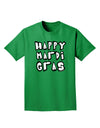 Happy Mardi Gras Text 2 BnW Adult Dark T-Shirt-Mens T-Shirt-TooLoud-Kelly-Green-Small-Davson Sales