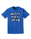 Happy Mardi Gras Text 2 BnW Adult Dark T-Shirt-Mens T-Shirt-TooLoud-Royal-Blue-Small-Davson Sales