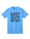 Happy Mardi Gras Text 2 BnW Adult T-Shirt-Mens T-Shirt-TooLoud-Aquatic-Blue-Small-Davson Sales