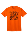 Happy Mardi Gras Text 2 BnW Adult T-Shirt-Mens T-Shirt-TooLoud-Orange-Small-Davson Sales