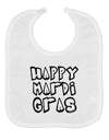 Happy Mardi Gras Text 2 BnW Baby Bib