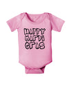 Happy Mardi Gras Text 2 BnW Baby Romper Bodysuit-Baby Romper-TooLoud-Pink-06-Months-Davson Sales