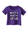 Happy Mardi Gras Text 2 BnW Infant T-Shirt Dark-Infant T-Shirt-TooLoud-Purple-06-Months-Davson Sales