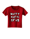 Happy Mardi Gras Text 2 BnW Toddler T-Shirt Dark-Toddler T-Shirt-TooLoud-Red-2T-Davson Sales