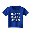 Happy Mardi Gras Text 2 BnW Toddler T-Shirt Dark-Toddler T-Shirt-TooLoud-Royal-Blue-2T-Davson Sales