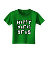 Happy Mardi Gras Text 2 BnW Toddler T-Shirt Dark-Toddler T-Shirt-TooLoud-Clover-Green-2T-Davson Sales