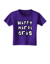 Happy Mardi Gras Text 2 BnW Toddler T-Shirt Dark-Toddler T-Shirt-TooLoud-Purple-2T-Davson Sales