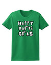 Happy Mardi Gras Text 2 BnW Womens Dark T-Shirt-TooLoud-Kelly-Green-X-Small-Davson Sales