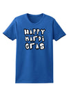 Happy Mardi Gras Text 2 BnW Womens Dark T-Shirt-TooLoud-Royal-Blue-X-Small-Davson Sales