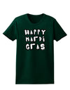 Happy Mardi Gras Text 2 BnW Womens Dark T-Shirt-TooLoud-Forest-Green-Small-Davson Sales