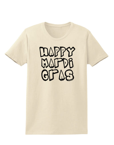 Happy Mardi Gras Text 2 BnW Womens T-Shirt-Womens T-Shirt-TooLoud-Natural-X-Small-Davson Sales