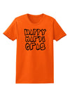 Happy Mardi Gras Text 2 BnW Womens T-Shirt-Womens T-Shirt-TooLoud-Orange-X-Small-Davson Sales