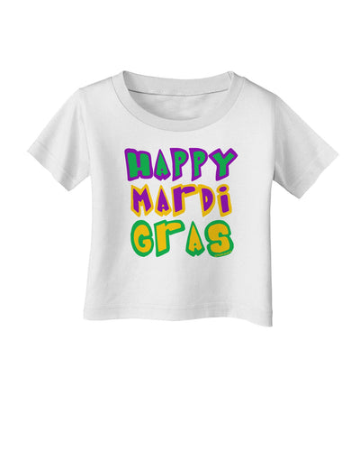 Happy Mardi Gras Text 2 Infant T-Shirt-Infant T-Shirt-TooLoud-White-06-Months-Davson Sales