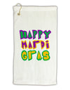 Happy Mardi Gras Text 2 Micro Terry Gromet Golf Towel 11&#x22;x19-Golf Towel-TooLoud-White-Davson Sales