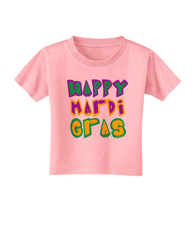 Happy Mardi Gras Text 2 Toddler T-Shirt-Toddler T-Shirt-TooLoud-Candy-Pink-2T-Davson Sales