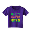 Happy Mardi Gras Text 2 Toddler T-Shirt Dark-Toddler T-Shirt-TooLoud-Purple-2T-Davson Sales