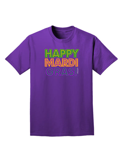 Happy Mardi Gras Text Adult Dark T-Shirt by TooLoud-Mens T-Shirt-TooLoud-Purple-Small-Davson Sales