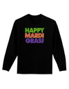 Happy Mardi Gras Text Adult Long Sleeve Dark T-Shirt by TooLoud-TooLoud-Black-Small-Davson Sales