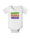 Happy Mardi Gras Text Baby Romper Bodysuit by TooLoud-Baby Romper-TooLoud-White-06-Months-Davson Sales