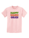 Happy Mardi Gras Text Childrens T-Shirt by TooLoud-Childrens T-Shirt-TooLoud-PalePink-X-Small-Davson Sales