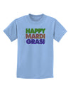 Happy Mardi Gras Text Childrens T-Shirt by TooLoud-Childrens T-Shirt-TooLoud-Light-Blue-X-Small-Davson Sales