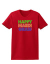 Happy Mardi Gras Text Womens Dark T-Shirt by TooLoud-Womens T-Shirt-TooLoud-Red-X-Small-Davson Sales