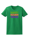 Happy Mardi Gras Text Womens Dark T-Shirt by TooLoud-Womens T-Shirt-TooLoud-Kelly-Green-X-Small-Davson Sales