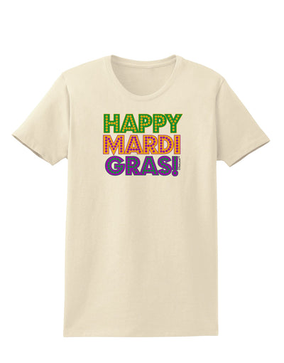 Happy Mardi Gras Text Womens T-Shirt by TooLoud-Womens T-Shirt-TooLoud-Natural-X-Small-Davson Sales