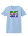 Happy Mardi Gras Text Womens T-Shirt by TooLoud-Womens T-Shirt-TooLoud-Light-Blue-X-Small-Davson Sales