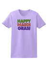 Happy Mardi Gras Text Womens T-Shirt by TooLoud-Womens T-Shirt-TooLoud-Lavender-X-Small-Davson Sales